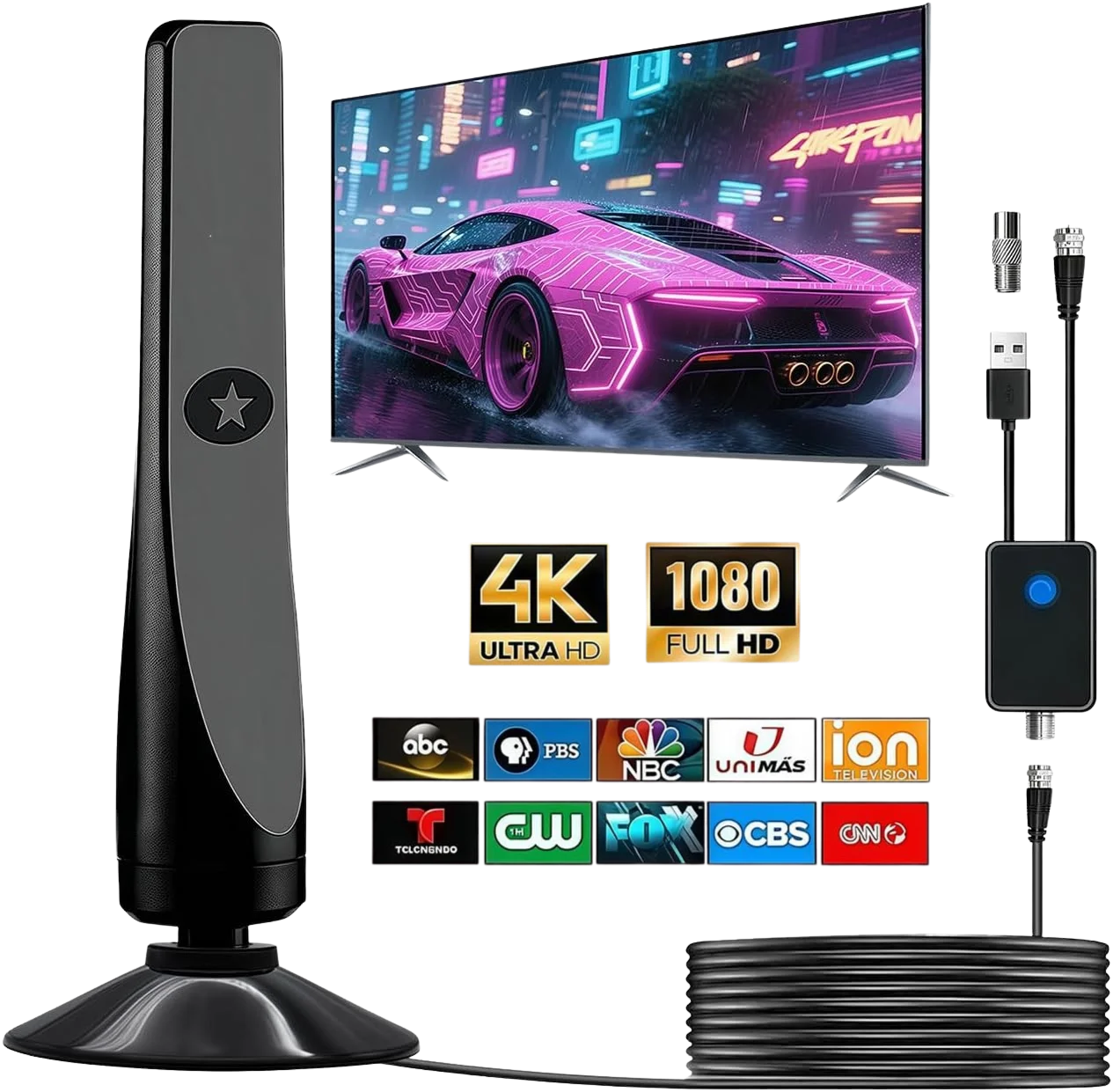 Freeview Antenna with 4K and 1080p support